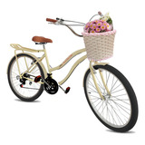 Bicicleta Passeio Maria Clara Bikes Passeio R26 Tamanho Do Uadro 17 - Bege/rosa