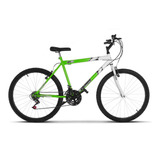 Bicicleta Passeio Masculina Ultra Bikes Bike Aro 26 - Verde-kawasaki/branco