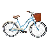 Bicicleta Passeio Ntz Bikes Vintage Retro R26 Tamanho Do Uadro M - Azul-celeste