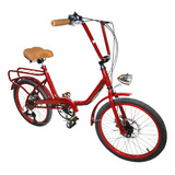 Bicicleta Retro Vintage Aro 20 Tipo Monareta Drx Bike Cor Vermelho Tamanho Do Quadro L