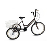 Bicicleta Triciclo Retrô Marrom/creme - Aro 26 - Mont. Super