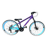 Bicicleta Viking Tuff 44 Freeride Alumínio Câmbios Shimano Cor Violeta Tamanho Do Quadro 14