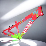 Bicicleta Viking Tuff Pneu Flame,suspensao, Trava Shimano Cor Rosa E Verde Tamanho Do Quadro 13