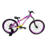 Bicicleta Vikingx Tuff Aro 26 Freio A Disco Mountain Bike Cor Roxo Amarelo Roxo Tamanho Do Quadro 13.5