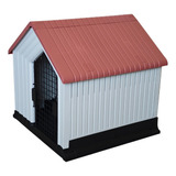 Big House 8 Casa Para Cães Cachorro Pet Grande Porte Mansão Cor Vermelho