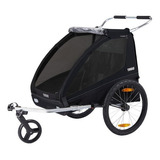 Bike Trailer Thule Coaster Xt Para 1 Ou 2 Bebês + Garrafinha Cor Preto