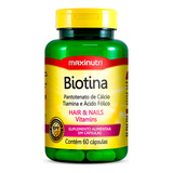 Biotina Cabelo Unhas E Vitaminas + Acido Fólico 60 Capsulas Sabor Sem Sabor