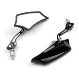 Black Chopper Cruiser Street Dirt Bike Rear View Espejos