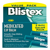 Blistex Hidratante Labial Bastão Medicated - Kit Com 3 Unid