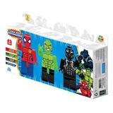Bloco De Montar Brinquedo 3 Bonecos Defensores Herois