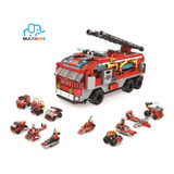Blocos De Montar 12 Em 1 Cubic Bombeiro 558 Peças Multikids