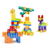 Blocos De Montar Infantil 100 Peças Grandes Dismat Mk 400