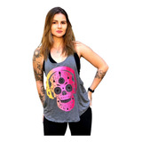 Blusa Academia Camiseta Cavada Fitness - Caveira