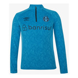 Blusa Blusão Moletom Umbro Grêmio Treino 2024 Azul 