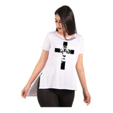 Blusa Camisa Camiseta Long Feminina Estampada Alongada