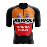 Blusa Ciclismo Masculina Repsol Manga Curta Menor Preço Uv+