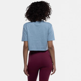 Blusa Cropped Feminina Asics Manga Curta Malha