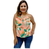 Blusa Feminina Alça Estampada Flores