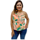 Blusa Feminina Alça Estampada Flores