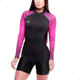 Blusa Feminina Manga Longa Proteção Uv50+ Rosa Ciclista/bike