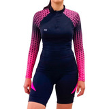 Blusa Feminina Uv50+ Manga Longa Rosa Ciclista/bike/mtb