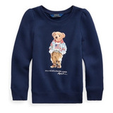 Blusa Moletom Azul Marinho Polo Bear Ralph Lauren - Menina