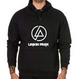 Blusa Moletom Linkin Park Rock Banda Simbolo Capuz Bolso