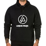 Blusa Moletom Linkin Park Rock Banda Simbolo Capuz E Bolso