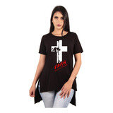 Blusas Camiseta Camisa Longa Feminina Estampada Tapa Bumbum