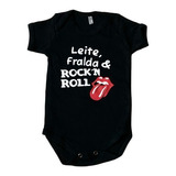 Body Bebê Infantil Rock Musica Leite Fralda E Rock Envio 24h