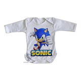 Body Bebê Roupa Sonic Personagem Video Game Antigo Anos 90