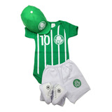 Body Bebe Times +boina+tênis+short Temático Mesversário Bebê