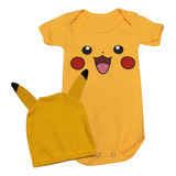 Body Bodie Bori De Bebe Pikachu Pokemon + Touca Mesversário