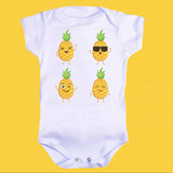 Body Branco Bebê Infantil Fruta Comida Abacaxi