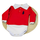 Body Camisa Polo Bebê Macio Aconchegante Com Botões Casual