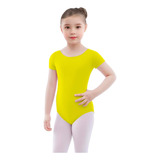 Body Collant Para Meninas De Manga Curta De Algodão Com