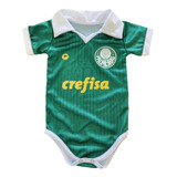 Body De Bebê Palmeiras Premium Camisa Polo Torcida Baby 