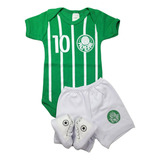 Body De Bebê Short + Tênis Times Temático Roupa Bebe