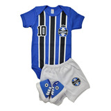 Body De Bebê Short + Tênis Times Temático Roupa Bebe