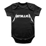 Body Infantil Manga Curta Rock Metallica