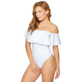 Body Maiô Ciganinha Ombro A Ombro Com Babado - Melhor Preço