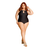 Body Maiô F&m Store Plus Size Tanga Triângulo Suplex