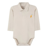 Body Polo Hering Bebê Menino Manga Longa Marrom