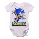 Body Roupa Nenê Bebê Sonic Personagem Video Game Antigo An