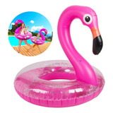 Boia Flamingo Rosa C/ Glitter Grande Piscina Inflável 90cm
