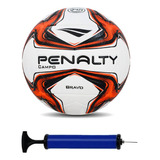 Bola Campo Bravo Penalty + Bomba De Ar Cor Branco E Laranja