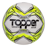 Bola De Futebol Society Slick 2020 Cor Branco/preto/amarelo Tamanho Único Topper