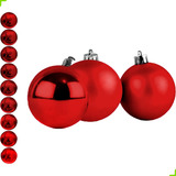 Bola De Natal Vermelha Lisa Pacote C/12 Bolas 6cm Chibrali Cor Vermelho