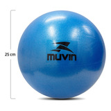 Bola De Pilates Overball Muvin Tamanho 25cm - Soft Gym Com Bico Para Inflar Ginástica Pilates Yoga Fisioterapia Treino Funcional Fortalecimento Tonificação Cor Azul