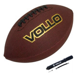Bola Futebol Americano Vollo Premium Marrom / Preto + Bomba